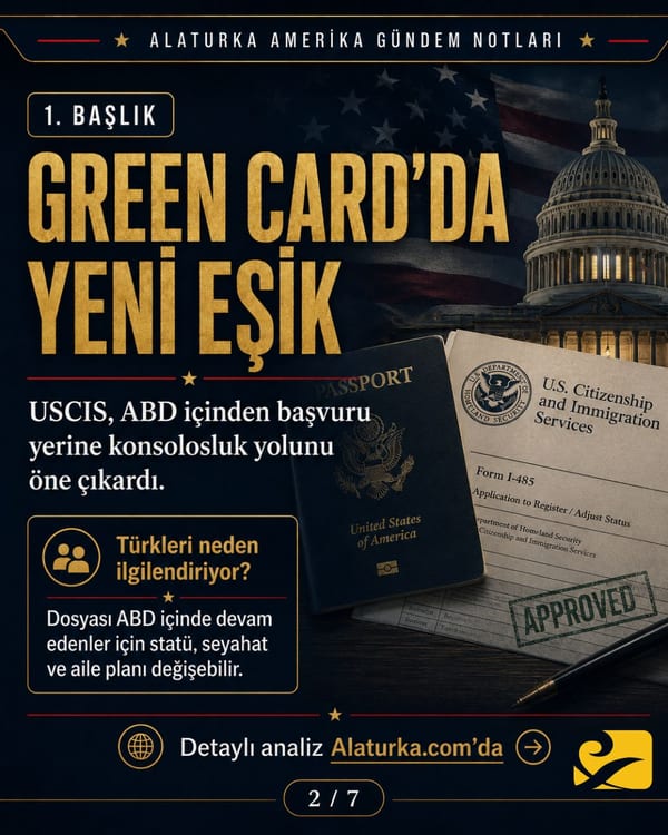22 Mayıs 2026 Alaturka Amerika Gündem Notları carousel görseli, Türkleri ilgilendiren beş Amerika başlığı