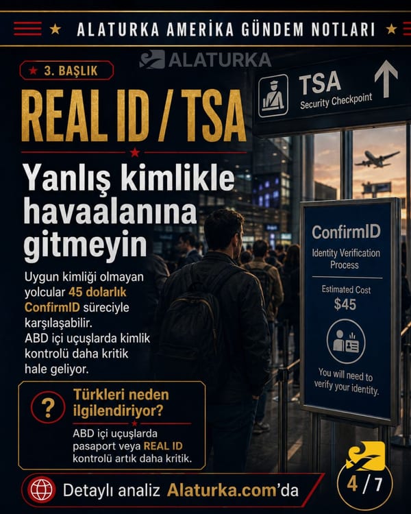 8 Mayıs 2026 Alaturka Amerika Gündem Notları carousel görseli, Türkleri ilgilendiren beş Amerika başlığı