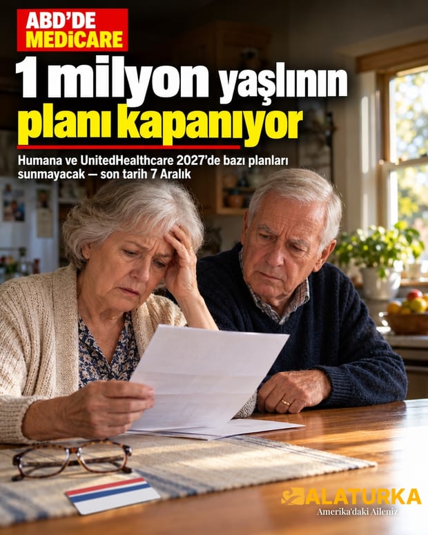 ABD'de Medicare Advantage planı kapanan yaşlı çift bildirim mektubunu okuyor