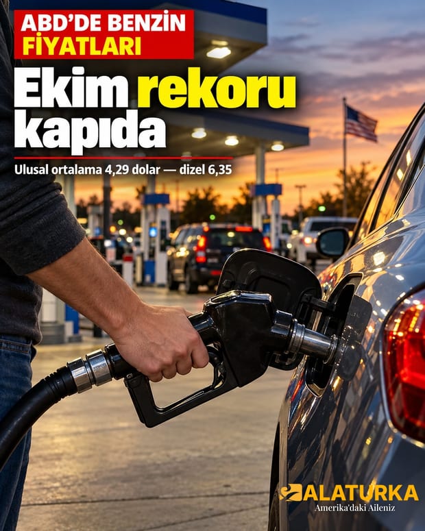 ABD'de benzin istasyonunda araca yakıt dolduran sürücü; benzinin ulusal ortalaması 4,29 dolar