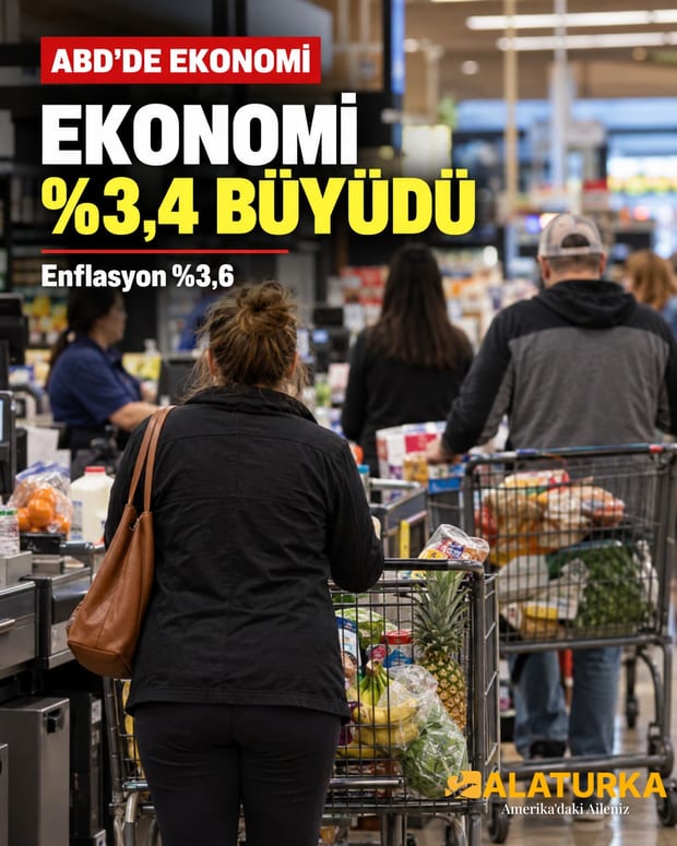 Bir süpermarketin kasasında alışveriş arabalarını sıraya dizmiş, meyve ve sebze dolu sepetleriyle bekleyen müşteriler, arka planda kasiyer (temsilî görsel)