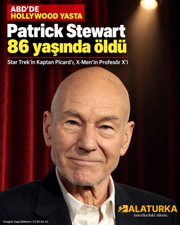 ABD'de 86 yaşında hayatını kaybeden Star Trek ve X-Men oyuncusu Patrick Stewart'ın portresi