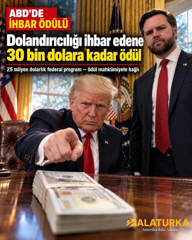 Oval Ofis'te Başkan Trump ve Başkan Yardımcısı Vance, masada bir deste 100 dolarlık banknot