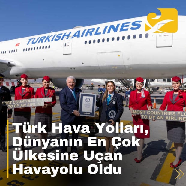 Türk Hava Yolları, Guinness Dünya Rekoru sertifikasını Şili’de düzenlenen törende aldı.