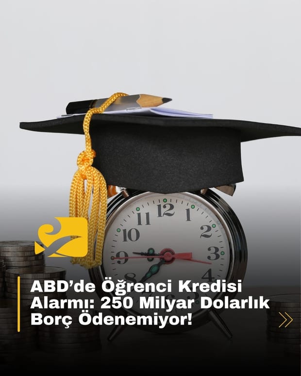 ABD'de öğrenci kredisi krizini simgeleyen gençlerin finansal sıkıntısını anlatan görsel