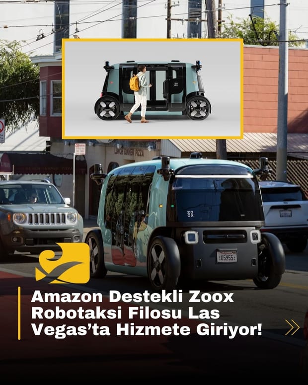 Zoox’un otonom taksi filosu, Las Vegas’ta kamuya açılarak sürücüsüz ulaşımı gerçeğe dönüştürüyor.