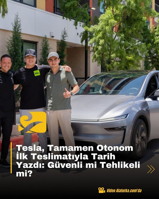 Tesla’nın tamamen otonom ilk araç teslimatından kare