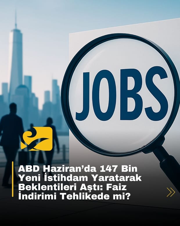 ABD Haziran’da 147 bin yeni iş yaratarak beklentileri aştı; güçlü veri faiz indirimi ihtimalini azaltabilir