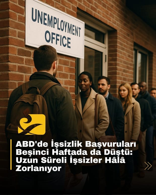 ABD’de işsizlik başvurularındaki düşüş ve işsizliğin seyri üzerine hazırlanan görsel