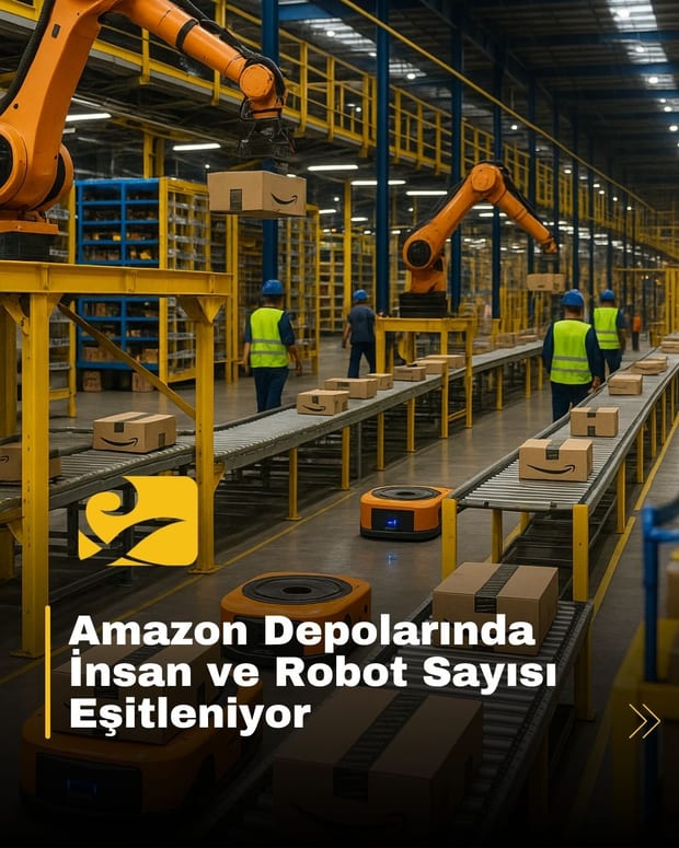 Amazon depolarında insan ve robot sayısı eşitleniyor; otomasyon istihdamı etkiliyor
