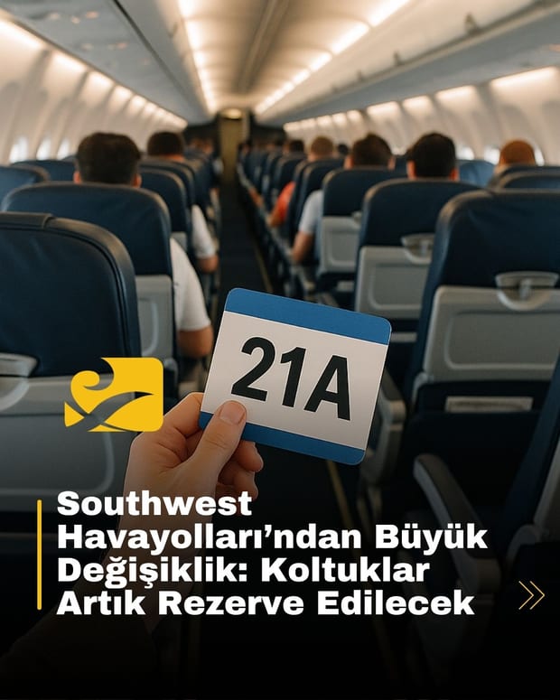 Southwest Airlines, 27 Ocak 2026’dan itibaren açık oturma düzenine son vererek koltuk atama sistemine geçiyor