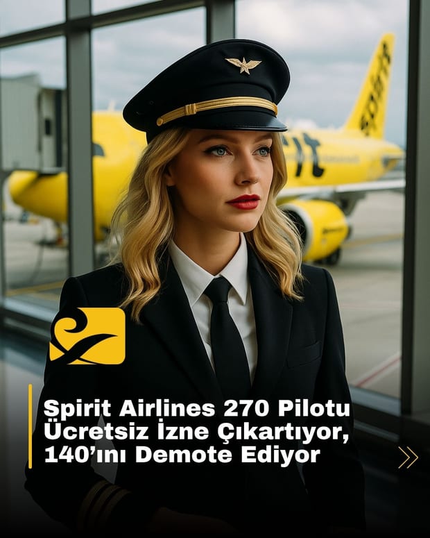 Spirit Airlines, 270 pilotu geçici olarak görevden alacak