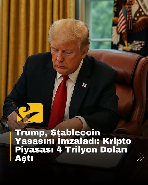 Başkan Trump’ın imzasıyla stablecoin yasası yürürlüğe girdi, kripto piyasasında tarihi rekor