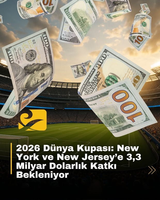 2026 FIFA Dünya Kupası’nda MetLife Stadyumu, final dahil 8 maçı ev sahipliği yapacak. NY-NJ, etkinlikten 3.3 milyar dolar ekonomik fayda bekliyor