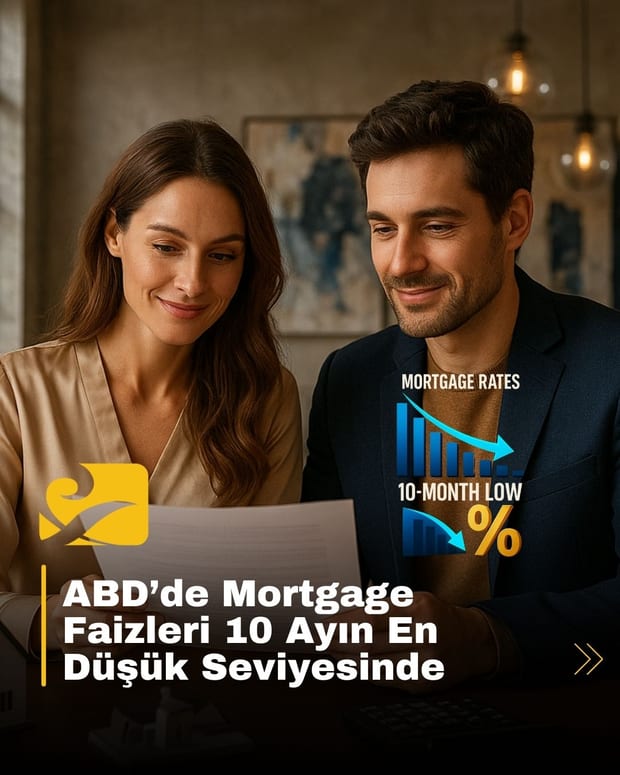 ABD’de mortgage faizlerinin %6,58 ile 10 ayın en düşük seviyesine indiğini gösteren görsel
