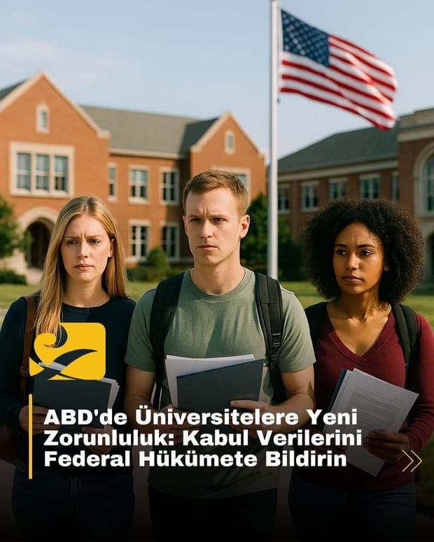 ABD'de üniversite kabul sürecini simgeleyen, kampüs önünde evrak taşıyan öğrencilerin olduğu sahne