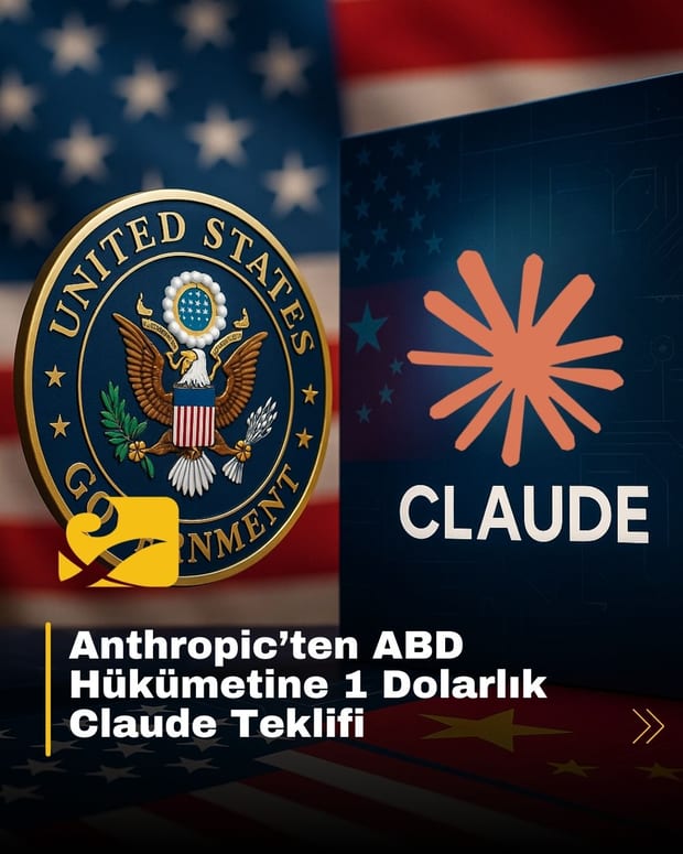 ABD hükümetine 1 dolarlık yapay zekâ Claude teklifini simgeleyen görsel