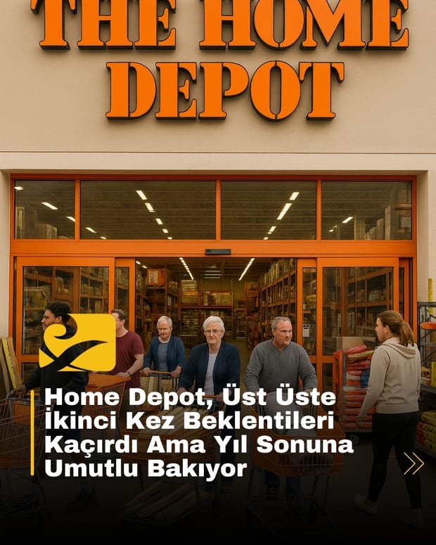 Home Depot mağazası önünde alışveriş arabasıyla çıkan müşteriler