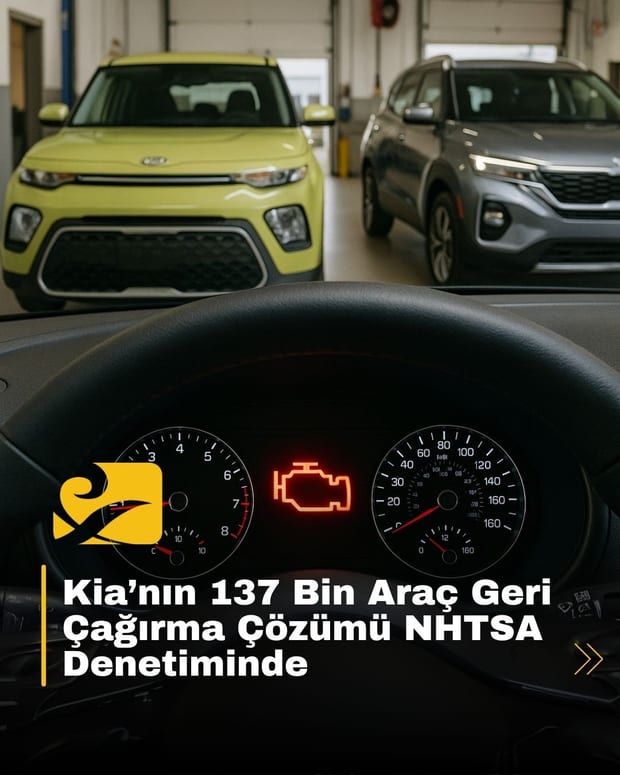 Kia Soul ve Seltos araçlarının motor arızası nedeniyle geri çağırma denetimi haberi için servis alanı görüntüsü.