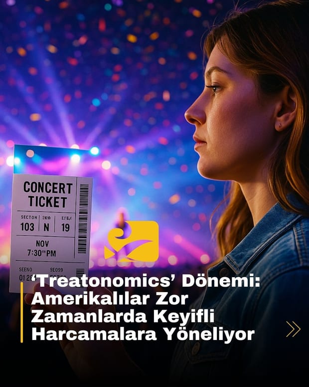 elinde konser bileti tutan bir kadın, ekonomik zorluklara rağmen moral veren harcamaları temsil ediyor