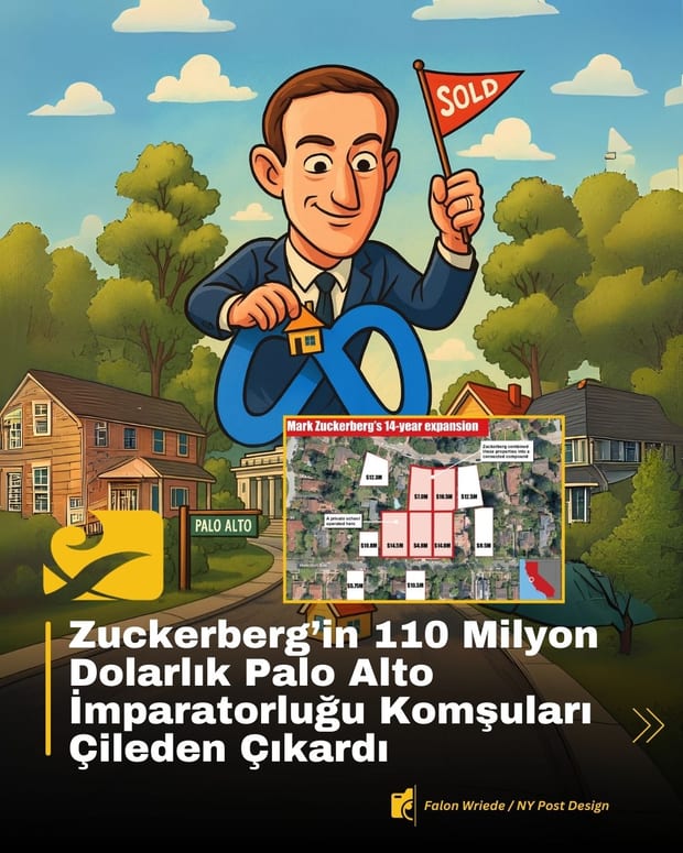 Mark Zuckerberg’in Palo Alto’da satın aldığı 11 evlik kompleks