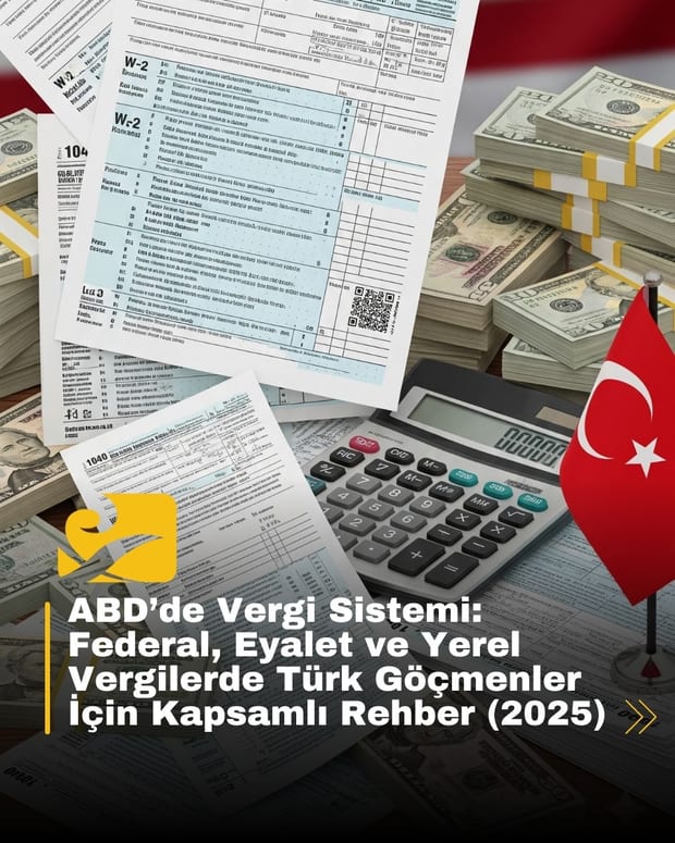 ABD’de Vergi Sistemi: Federal, Eyalet ve Yerel Vergilerde Türk Göçmenler İçin Kapsamlı Rehber (2025)