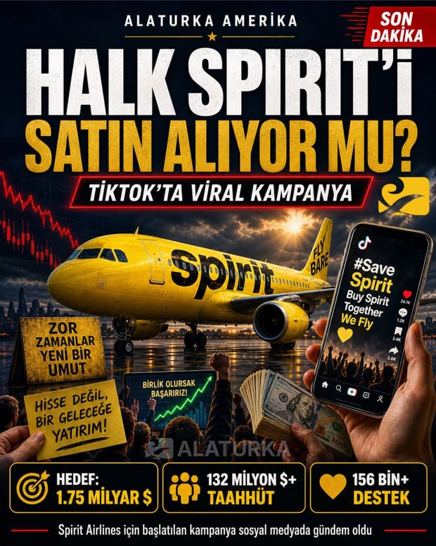 Spirit Airlines için TikTok’ta başlatılan halk satın alma kampanyası ve 1.75 milyar dolarlık hedef