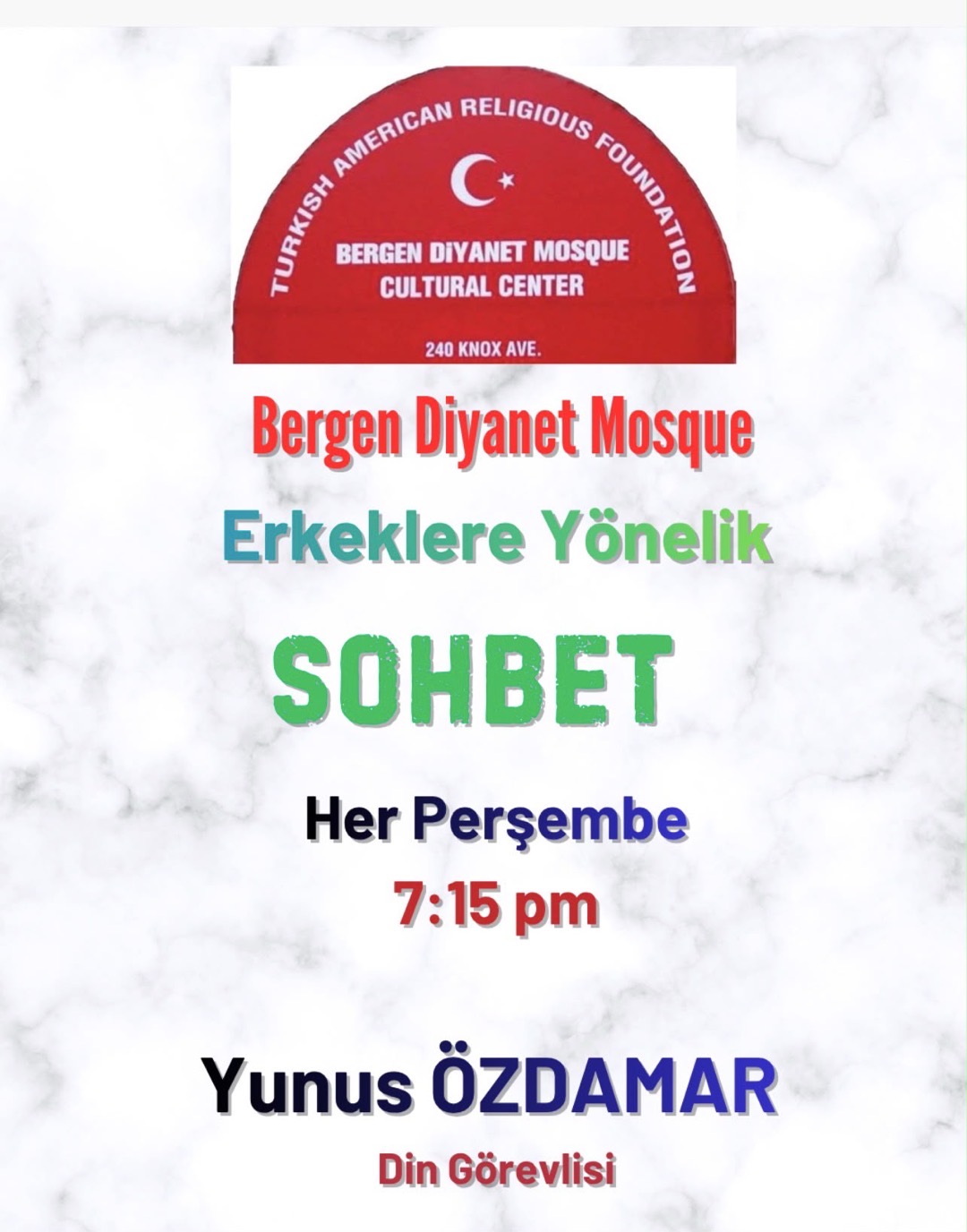 Bergen Diyanet Camii'nde her Perşembe erkeklere yönelik sohbet