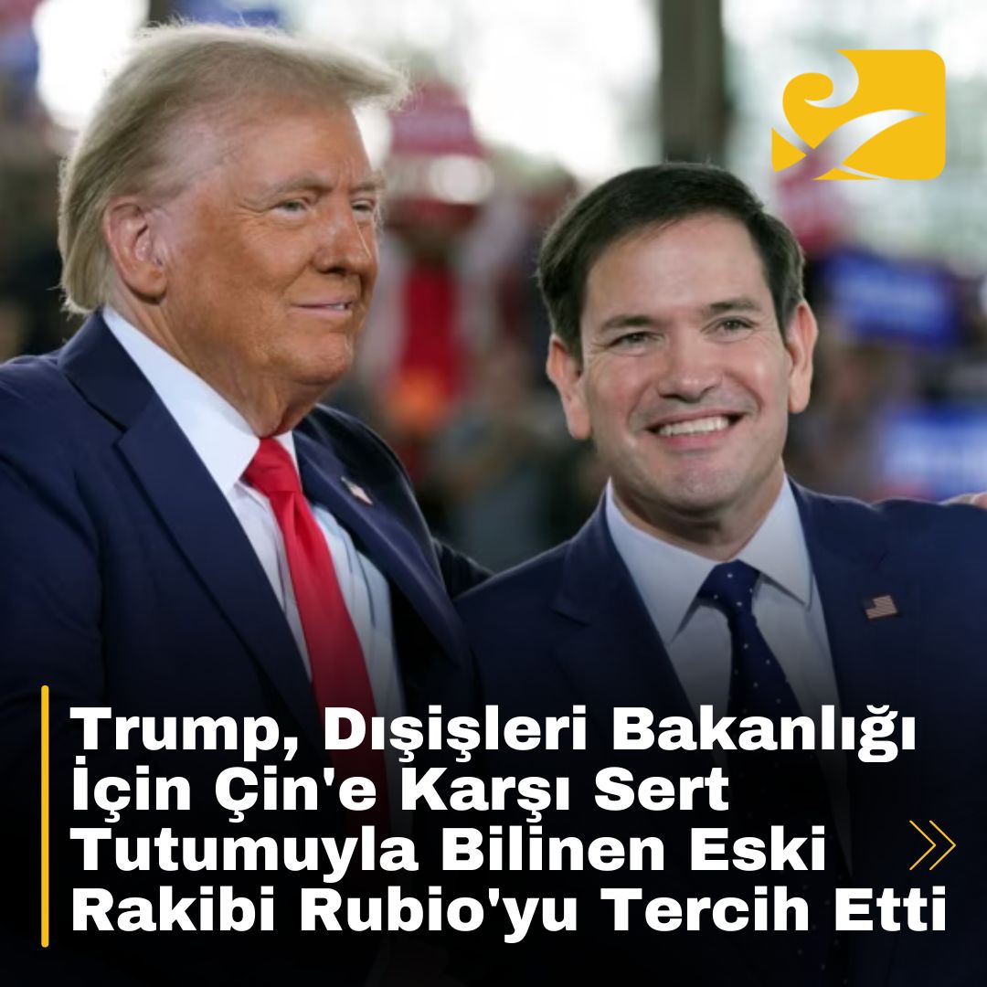 Donald Trump, eski rakibi Senatör Marco Rubio'yu Dışişleri Bakanlığı görevine aday gösterdi; Rubio’nun Çin'e karşı sert tutumu ve İsrail'e desteği dikkat çekiyor.