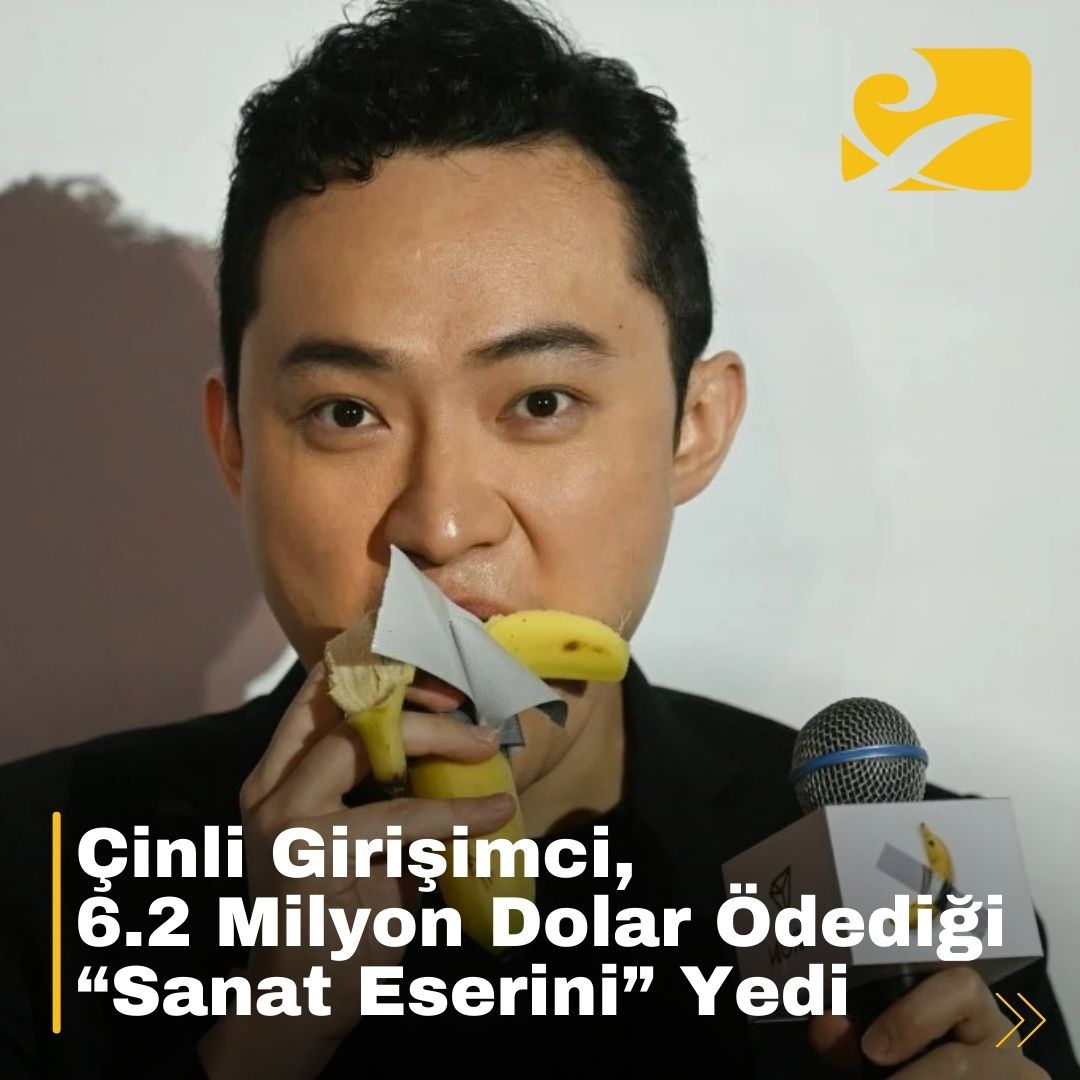 comedian-eseri-justin-sun Maurizio Cattelan'ın 6.2 milyon dolarlık "Comedian" eseri, Çinli girişimci Justin Sun tarafından yenildi. Sanat dünyasında yeni tartışmalar başladı.