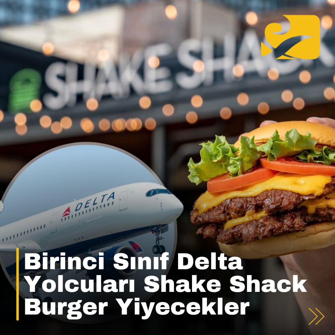 Delta Havayolları birinci sınıf yolcularına Shake Shack cheeseburgerlerini sunmaya başlıyor.