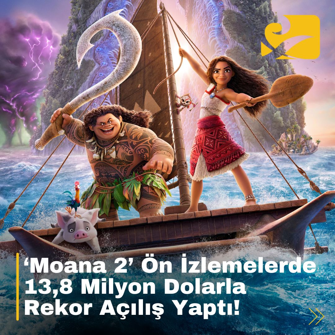 Disney’in ‘Moana 2’ filmi, ön izlemelerde 13,8 milyon dolarla rekor kırdı.
