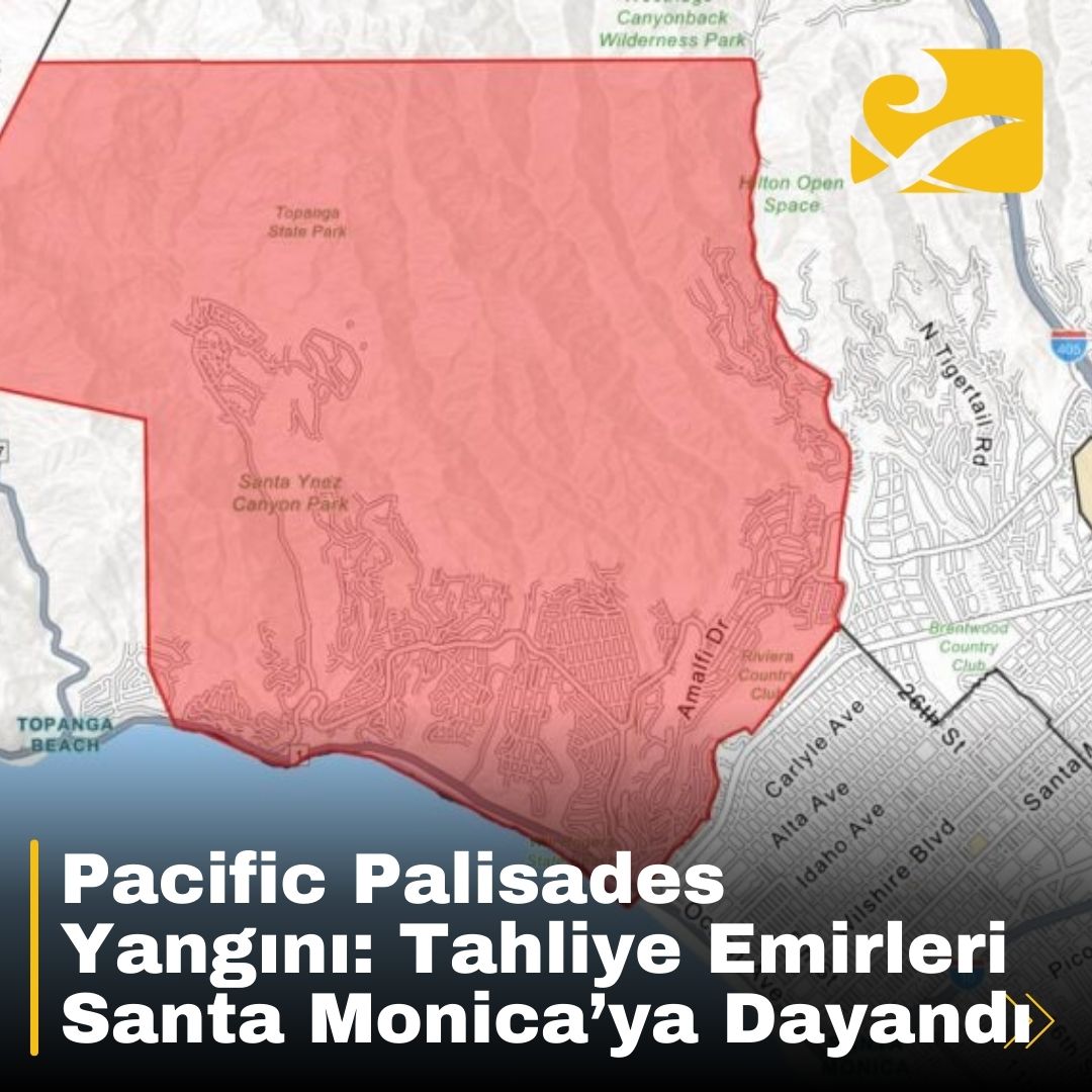 Pacific Palisades yangını Santa Monica sınırına ulaştı, tahliyeler devam ediyor.