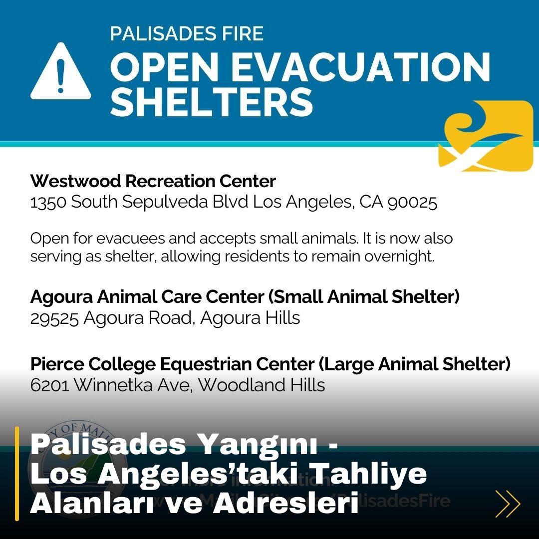 Palisades Yangını nedeniyle tahliye edilen vatandaşlar için Westwood Recreation Center hizmet veriyor.