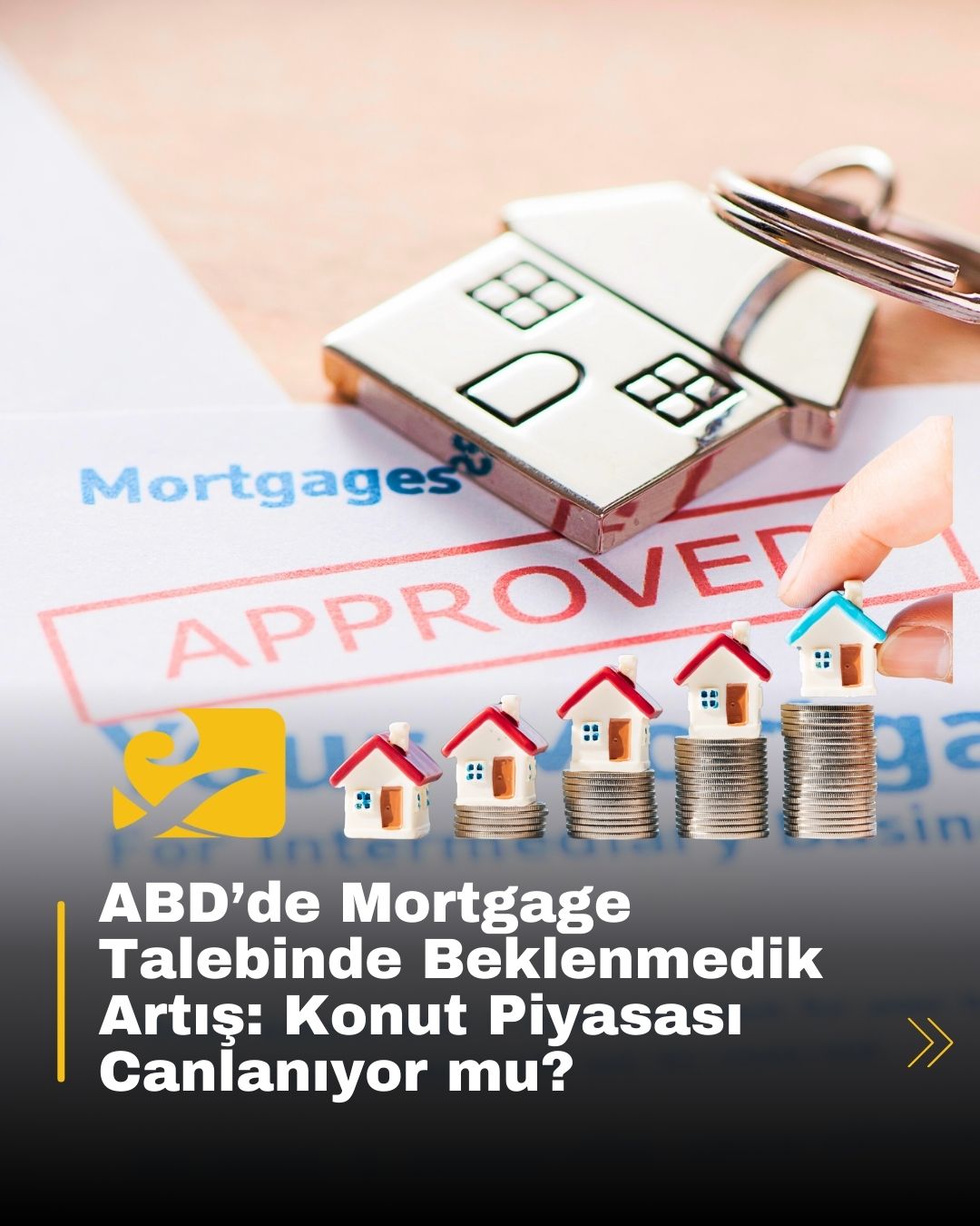 abd-mortgage-talebinde-artis ABD konut piyasasında mortgage başvurularının artışını gösteren, ev ve finans temalı görsel