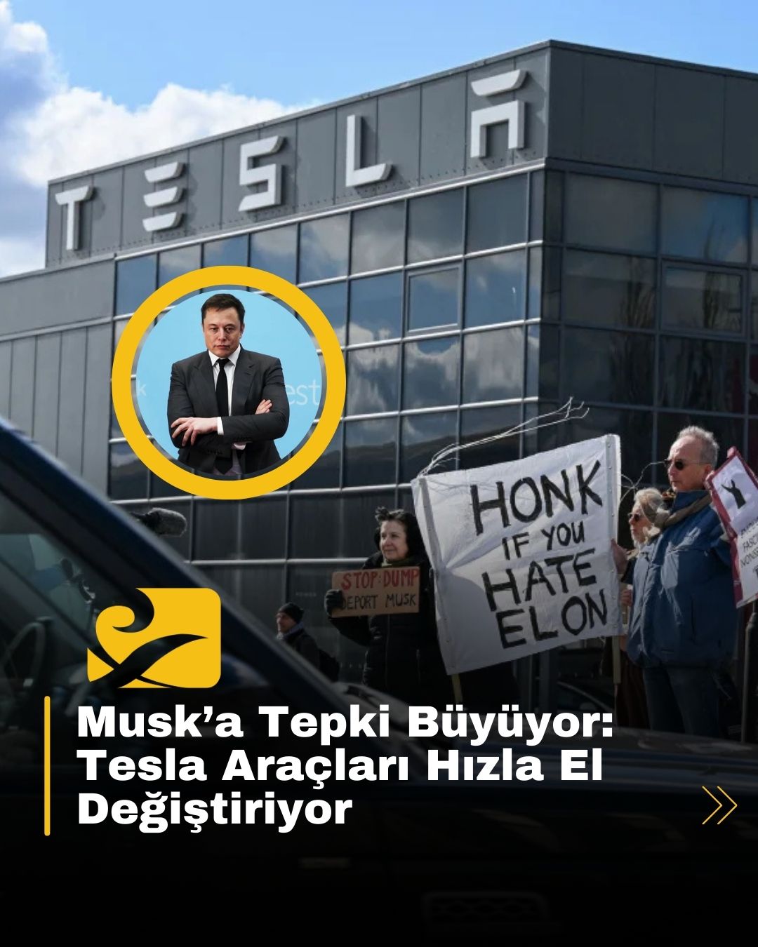 Tesla sahipleri, Elon Musk’ın siyasi duruşuna tepki göstererek araçlarını elden çıkarıyor
