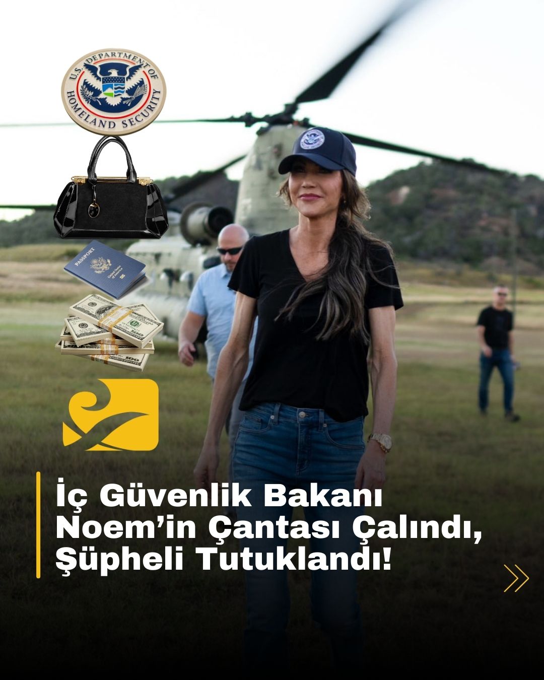 DHS Bakanı Kristi Noem’in çantası çalındı, şüphelinin yasa dışı göçmen olduğu ortaya çıktı