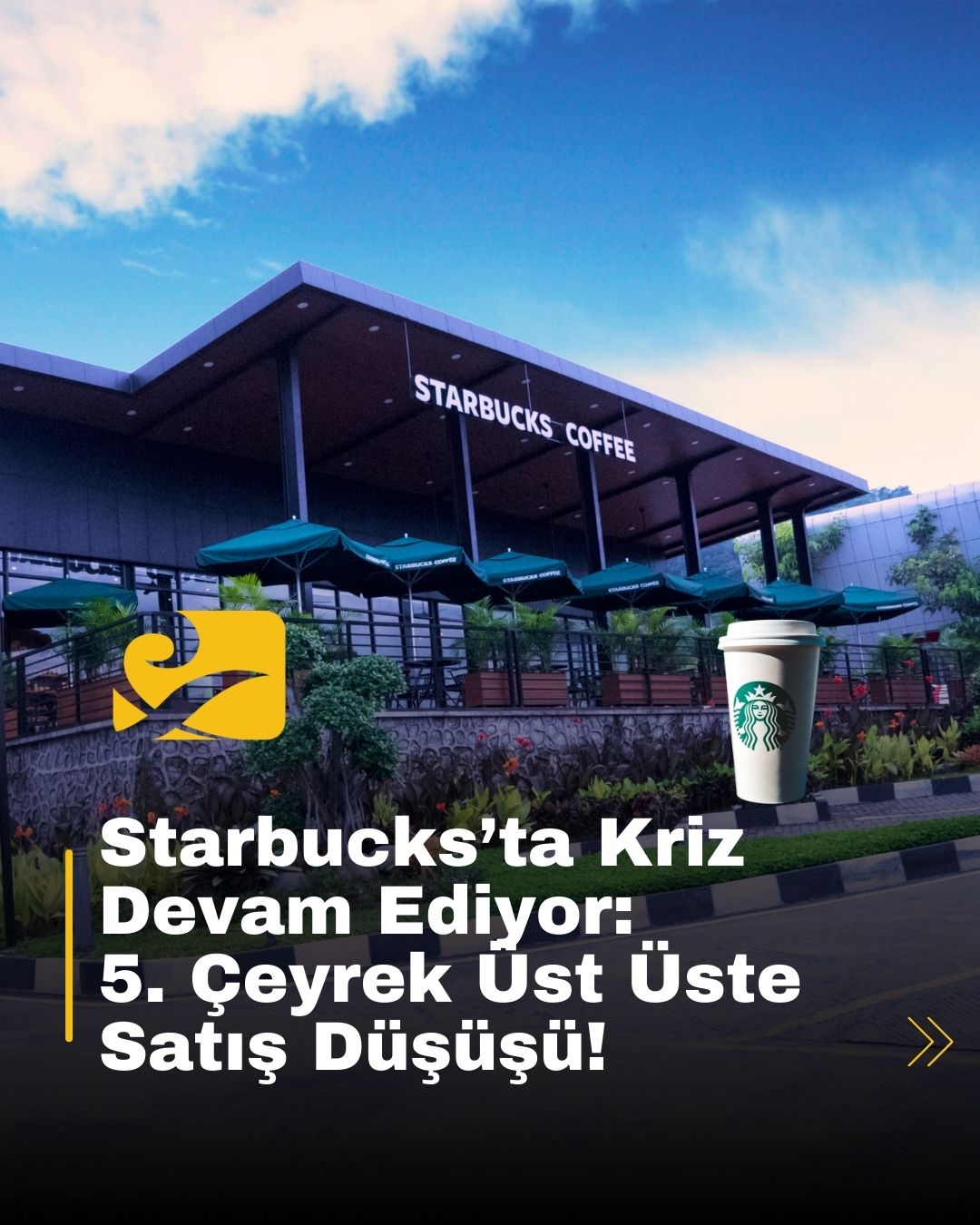 Starbucks, 2025’te beşinci kez üst üste satış düşüşü açıkladı. CEO iyimser ama yatırımcı güveni sınanıyor