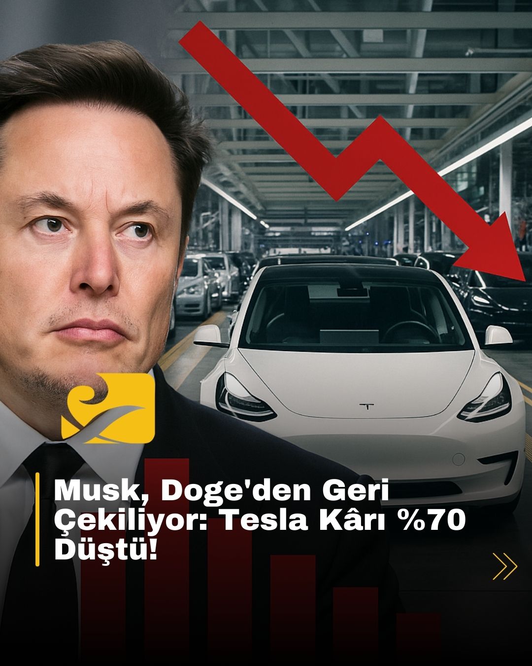 tesla-kar-dusus-2025 Tesla, 2025 ilk çeyreğinde beklenen gelirin altında kaldı. Kâr %70 azalırken, Elon Musk siyasi görevlerinden geri adım atacağını duyurdu