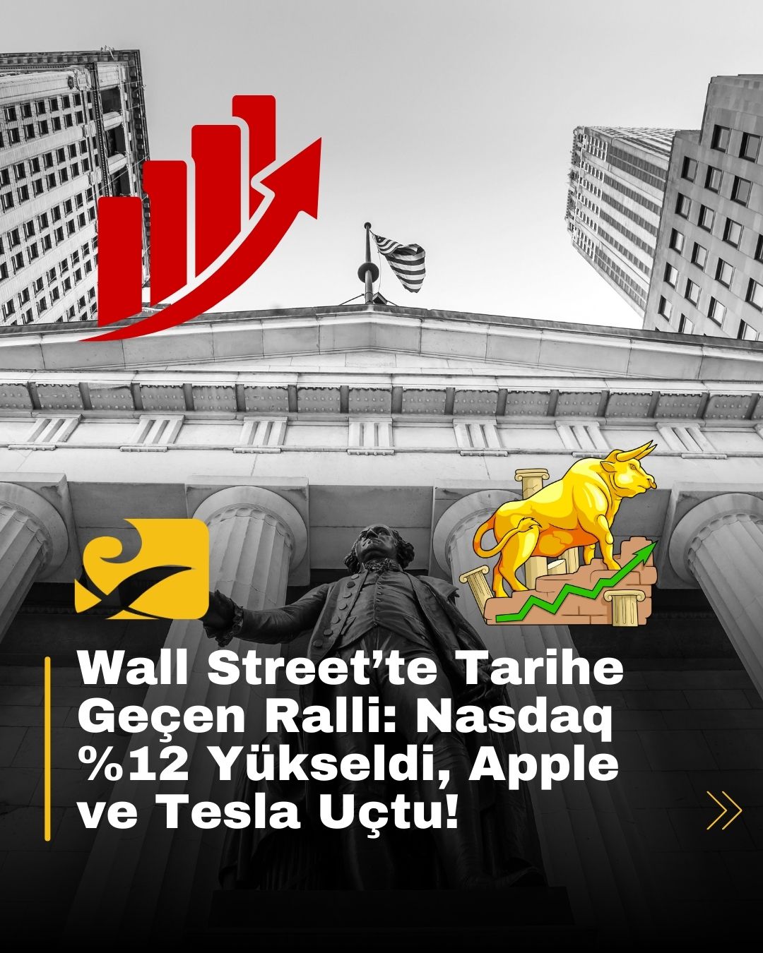 Nasdaq %12 yükselerek 2001’den bu yana en büyük artışı yaşadı; Apple, Tesla ve Nvidia yatırımcılarına rekor kazanç sağladı