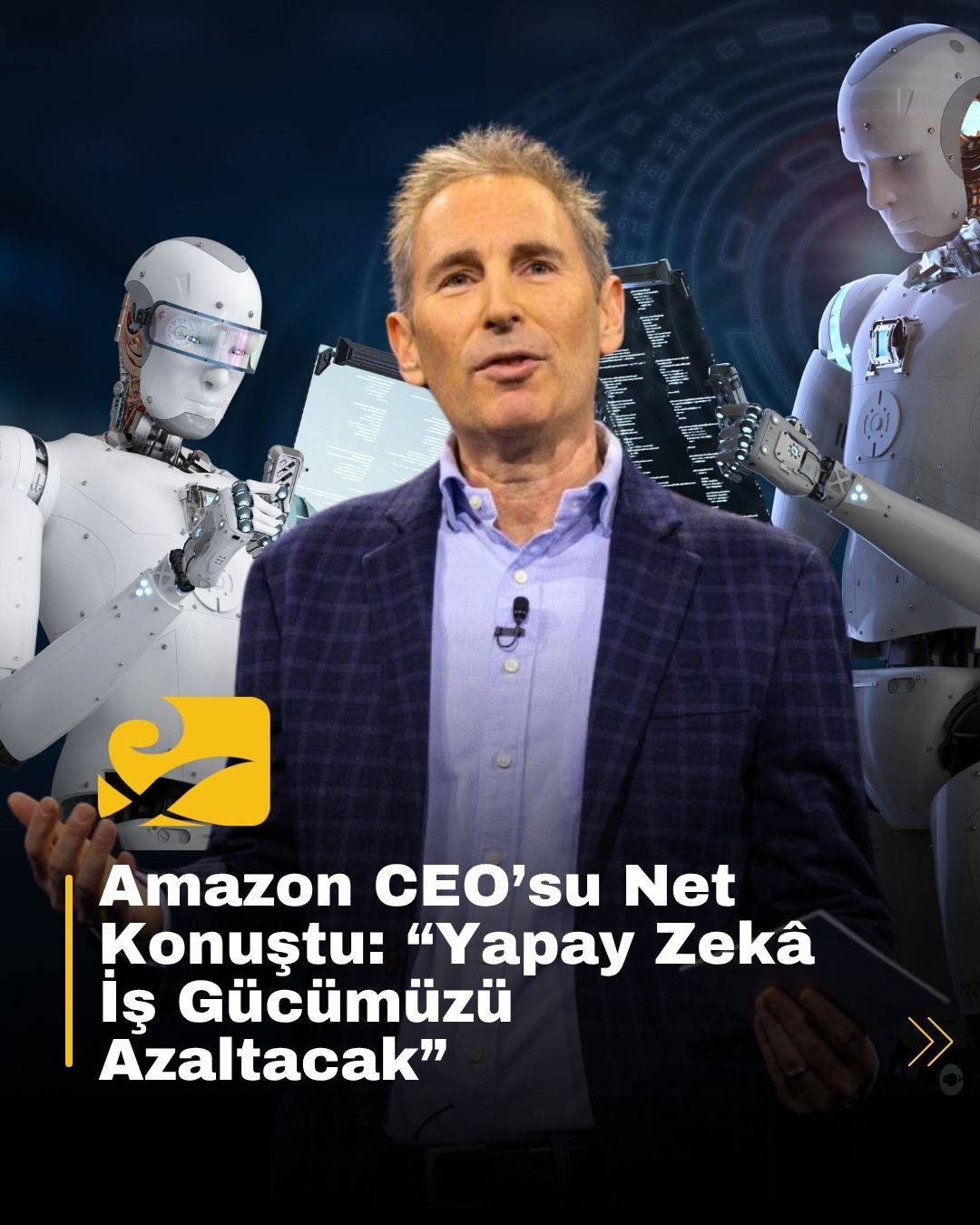 Amazon CEO’su Andy Jassy, AI kullanımının artmasıyla birlikte beyaz yaka pozisyonlarda küçülmeye gidileceğini açıkladı