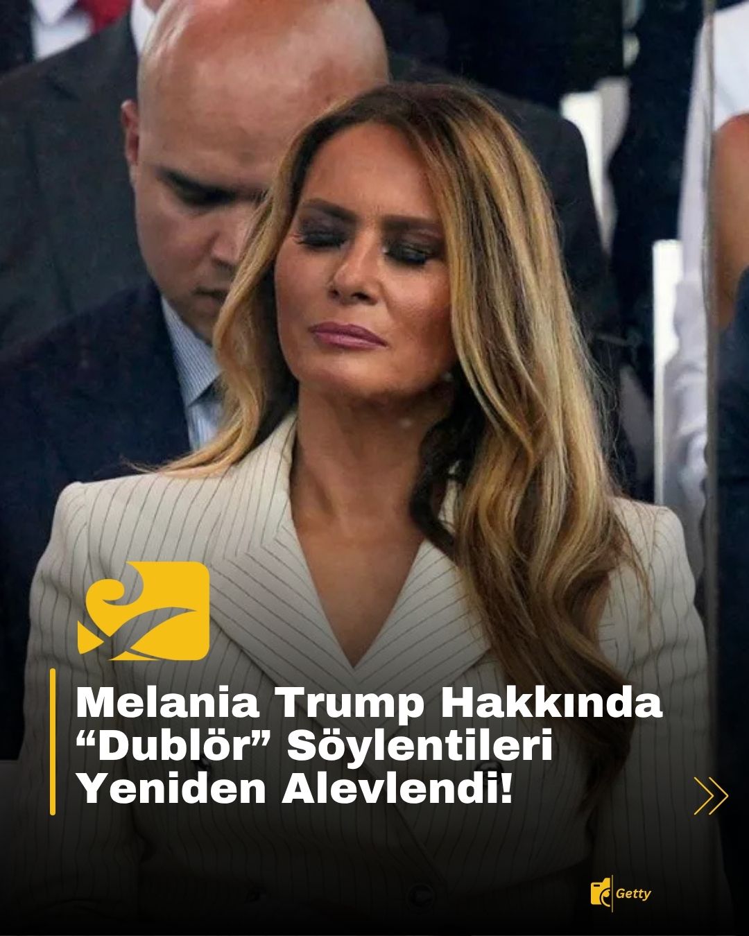 Melania Trump’ın askerî törende gözlerini kapadığı an, sosyal medyada “dublör” iddialarını yeniden gündeme taşıdı