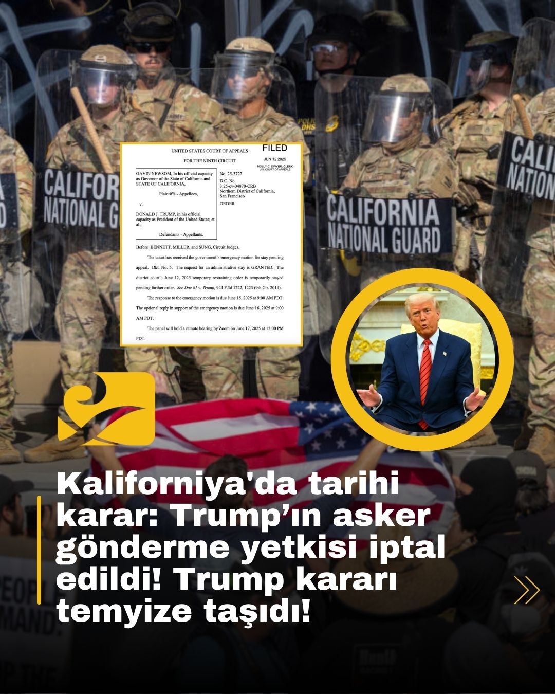 Mahkeme, Trump’ın Kaliforniya Ulusal Muhafızlarını valisiz konuşlandırmasını anayasaya aykırı buldu