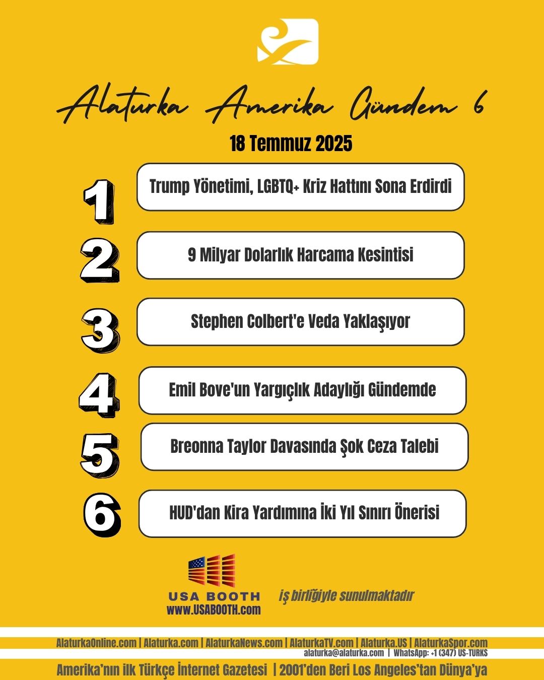 18 Temmuz 2025 | Gündem 6 – Amerika Gündeminde Öne Çıkan 6 Haber