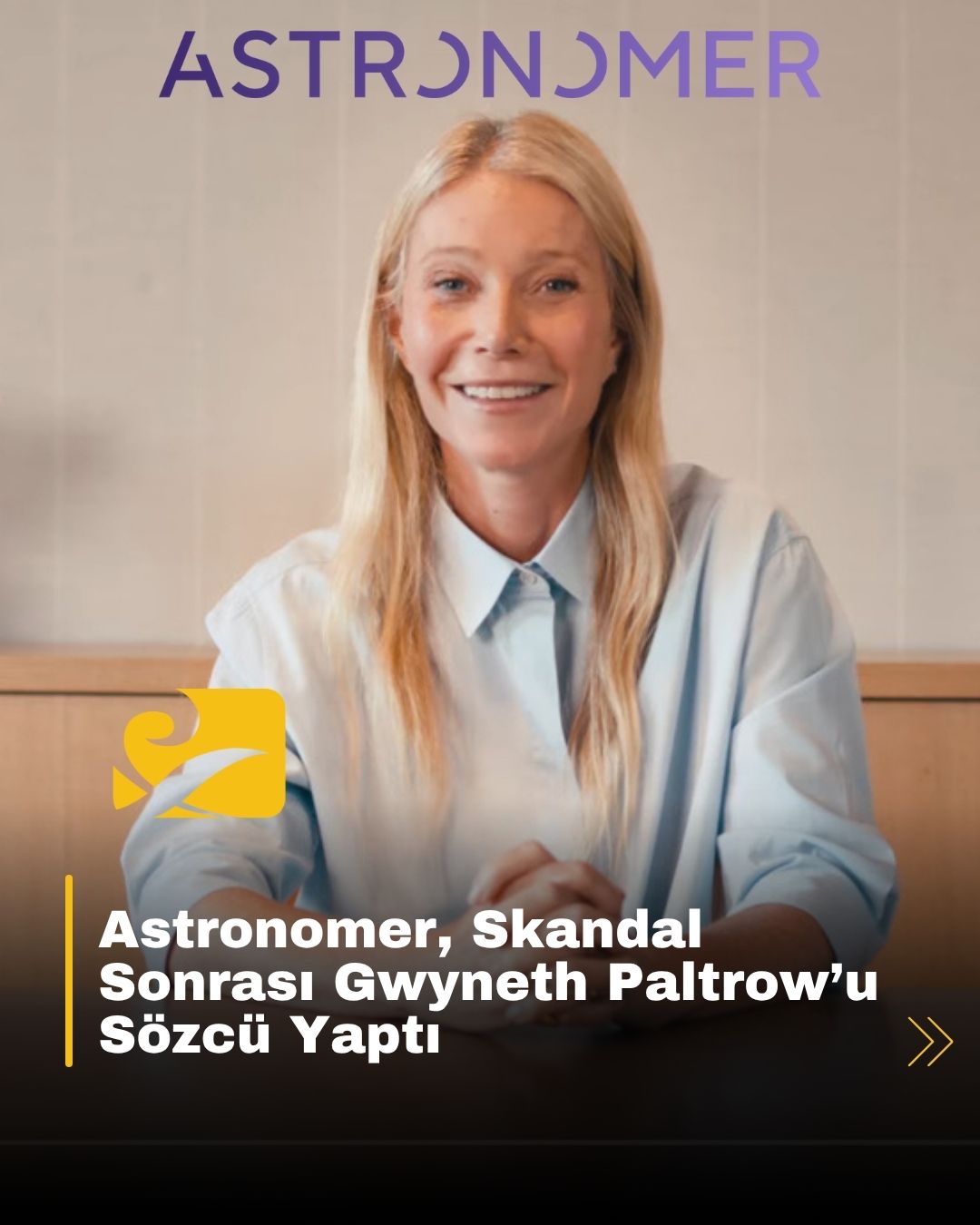 Gwyneth Paltrow, Astronomer’ın yeni reklam kampanyasında gülümseyerek veri otomasyonuna dikkat çekiyor