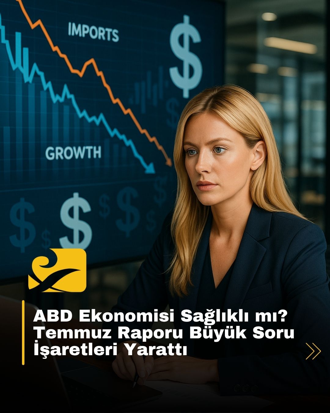 ABD ekonomisinde büyüme rakamları ve resesyon riskini tartışan finans grafikleri