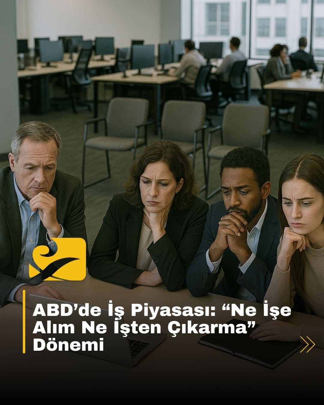 ABD iş piyasasında işe alım ve işten çıkarma dengesizliğini gösteren sahne, şirketler temkinli.