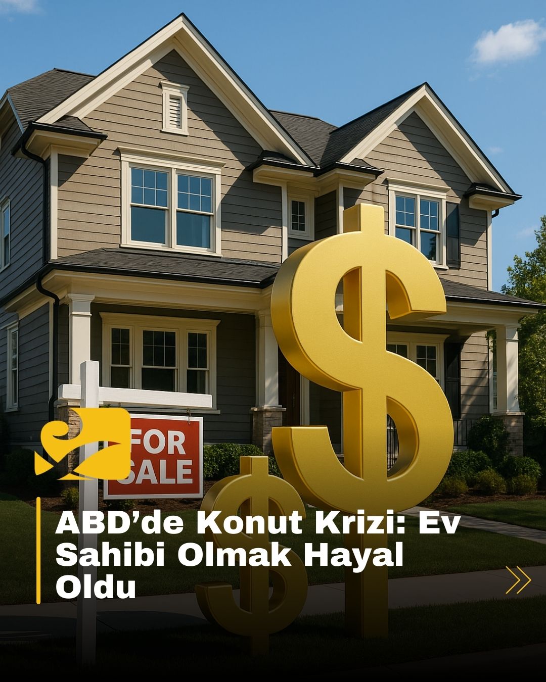 ABD’de ev fiyatlarının ve mortgage maliyetlerinin tarihi seviyelere çıktığını gösteren görsel
