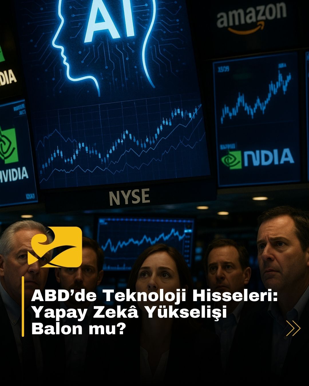 ABD teknoloji hisselerinin yapay zekâ yatırımları sonrası belirsizlik yaşadığı borsa sahnesi
