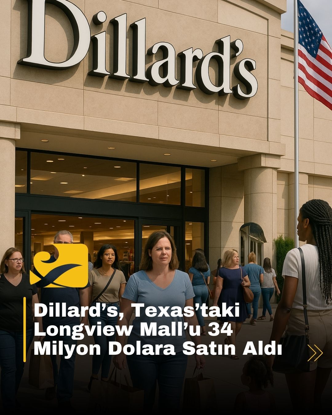 Dillard’s’ın Texas’taki Longview Mall’u satın almasını simgeleyen görsel.